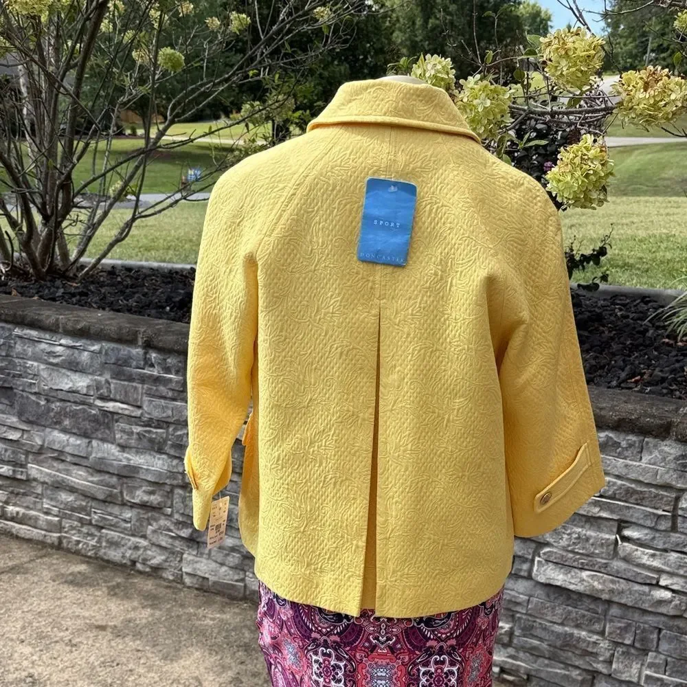 NWT Doncaster Sport Yellow Textured Women's Jacket SIZE 10